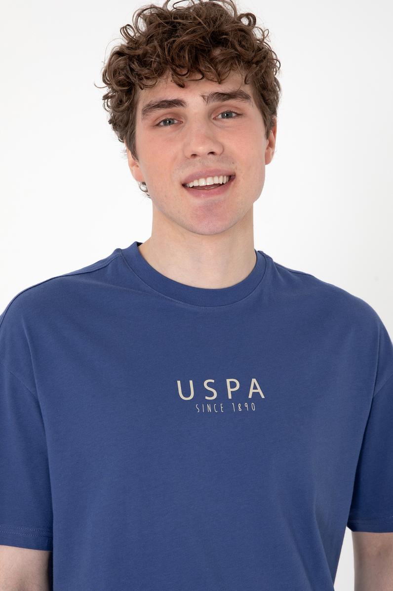 Erkek Oversize Fit Bisiklet Yaka Açık Lacivert Tişört