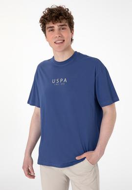 Erkek Oversize Fit Bisiklet Yaka Açık Lacivert Tişört - 50299543016