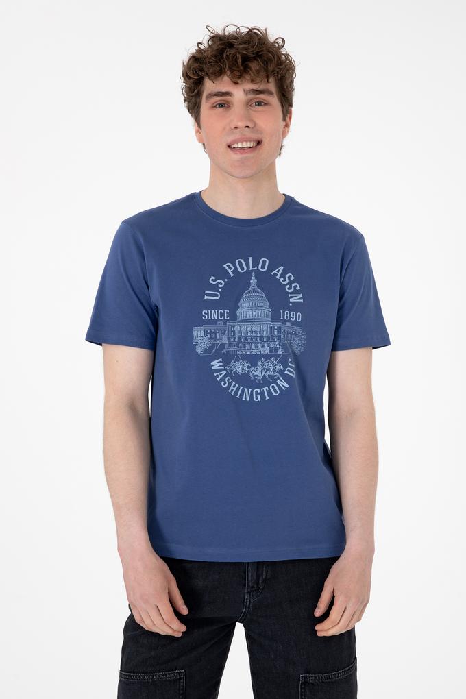 Erkek Regular Fit Bisiklet Yaka Açık Lacivert Tişört