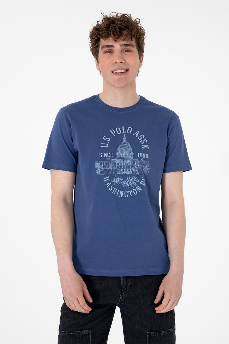 Erkek Regular Fit Bisiklet Yaka Açık Lacivert Tişört