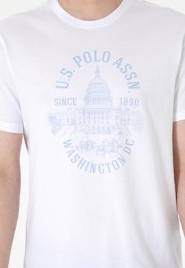 Erkek Regular Fit Bisiklet Yaka Beyaz Tişört - 50299545009