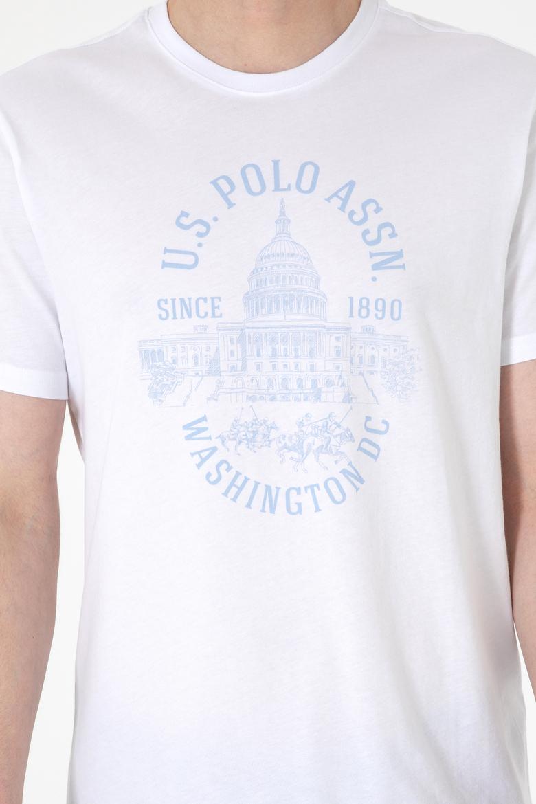 Erkek Regular Fit Bisiklet Yaka Beyaz Tişört - 50299545009