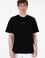 Erkek Oversize Fit Bisiklet Yaka Siyah Tişört