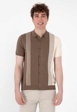 Erkek Regular Fit Vizon Triko Gömlek - 50299329016