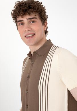 Erkek Regular Fit Vizon Triko Gömlek - 50299329016