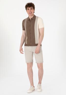 Erkek Regular Fit Vizon Triko Gömlek - 50299329016