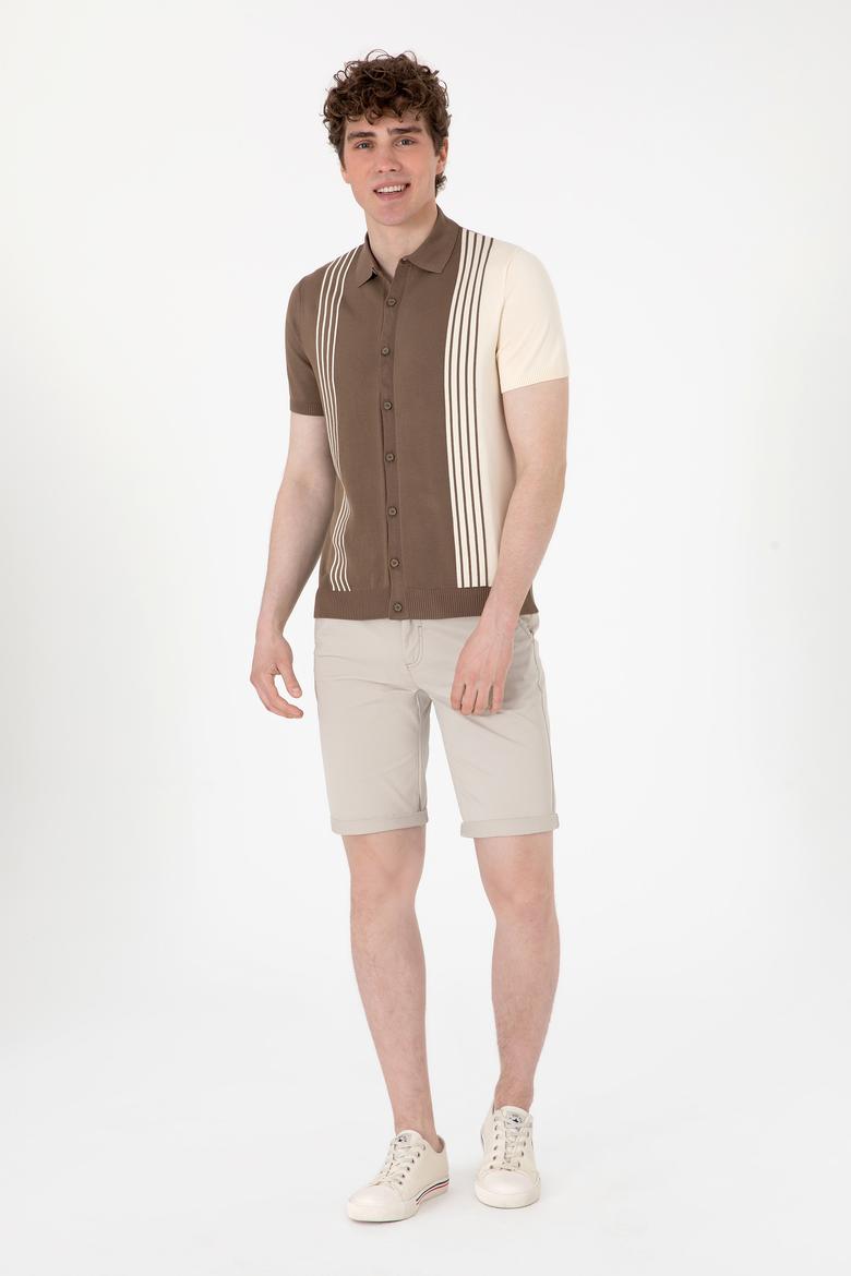 Erkek Regular Fit Vizon Triko Gömlek - 50299329016