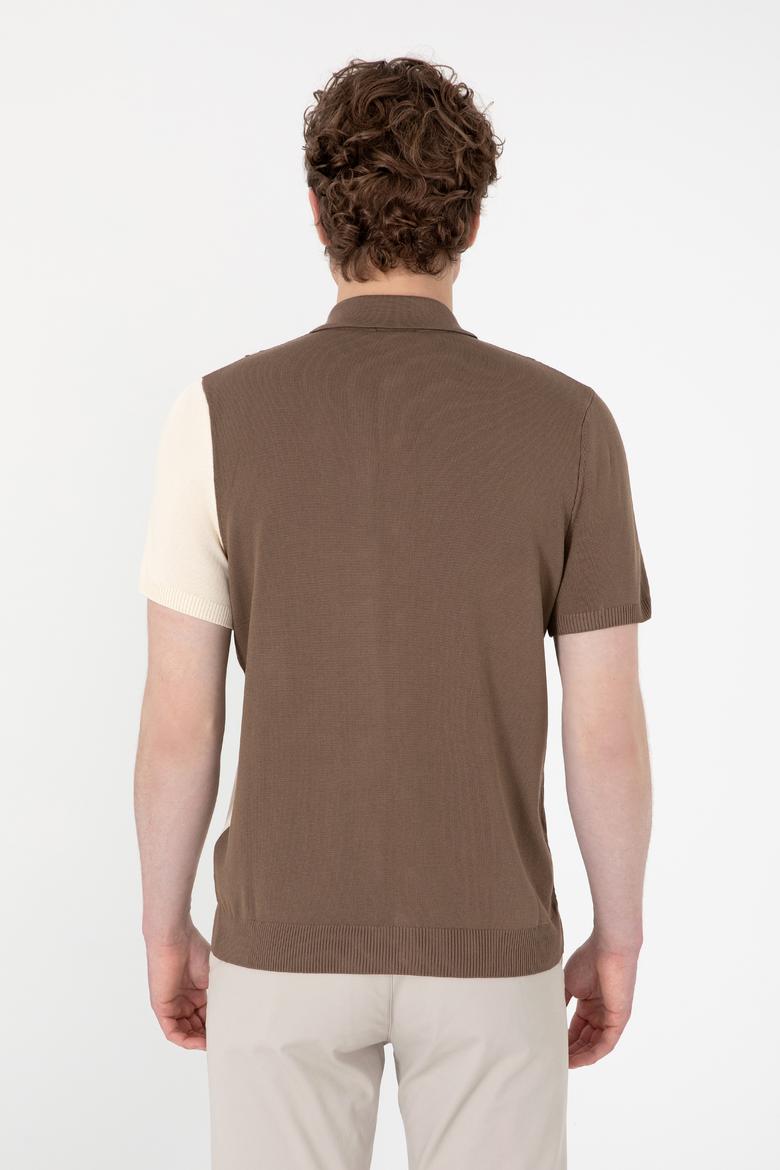 Erkek Regular Fit Vizon Triko Gömlek - 50299329016