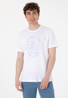 Erkek Regular Fit Bisiklet Yaka Beyaz Tişört - 50299545009