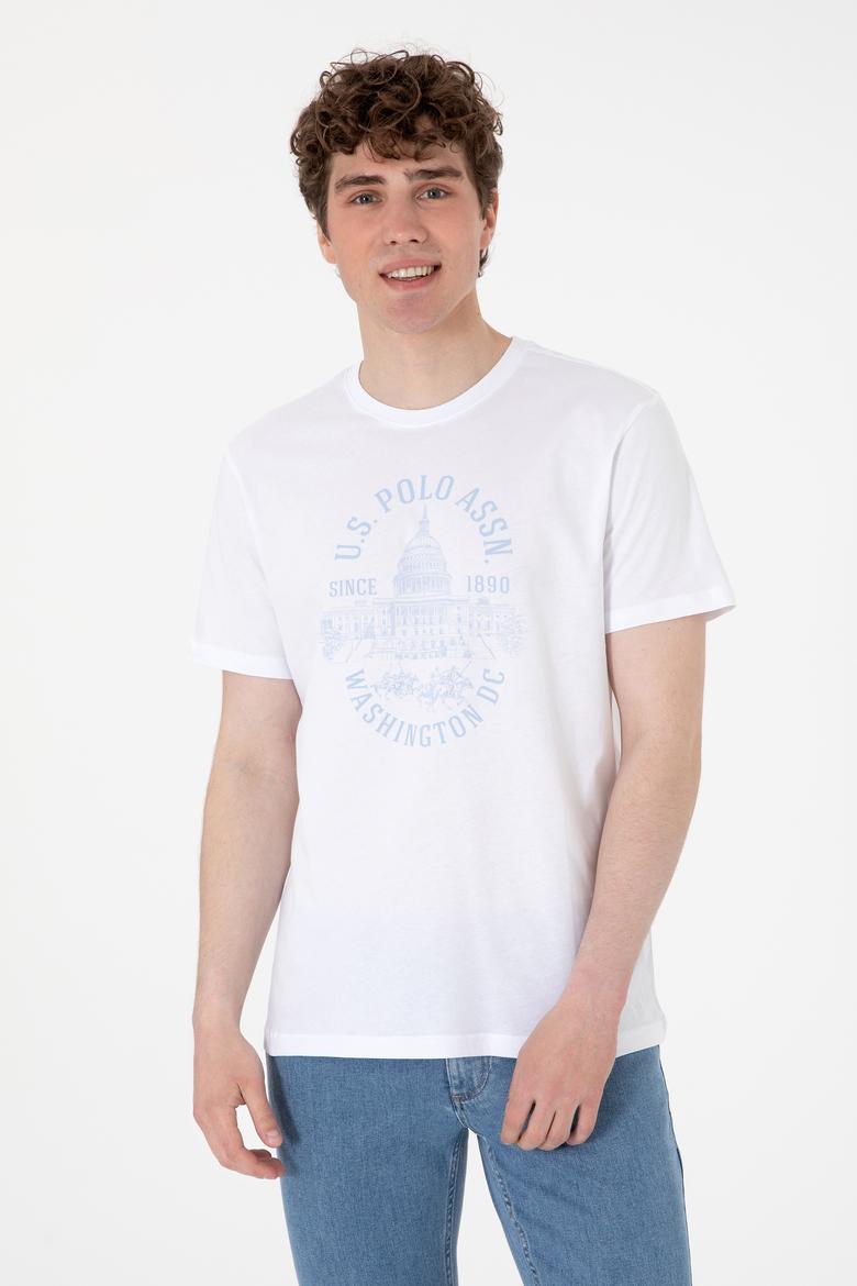 Erkek Regular Fit Bisiklet Yaka Beyaz Tişört