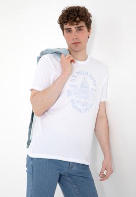 Erkek Regular Fit Bisiklet Yaka Beyaz Tişört - 50299545009