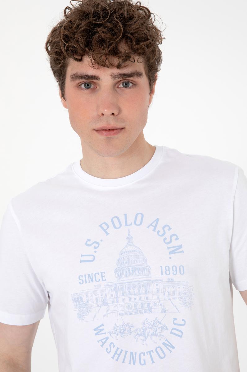 Erkek Regular Fit Bisiklet Yaka Beyaz Tişört