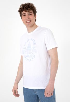 Erkek Regular Fit Bisiklet Yaka Beyaz Tişört - 50299545009