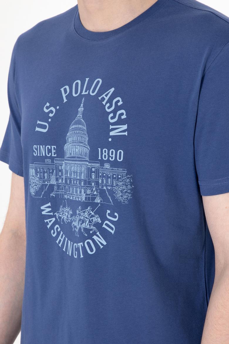 Erkek Regular Fit Bisiklet Yaka Açık Lacivert Tişört - 50299545017