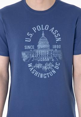 Erkek Regular Fit Bisiklet Yaka Açık Lacivert Tişört - 50299545017