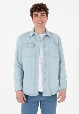 Erkek Açık Mavi Jean Gömlek - 50304421002