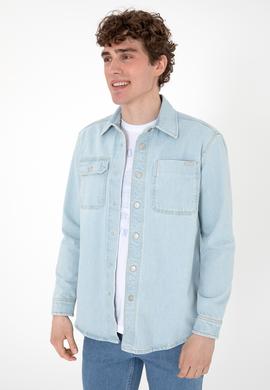Erkek Açık Mavi Jean Gömlek - 50304421002