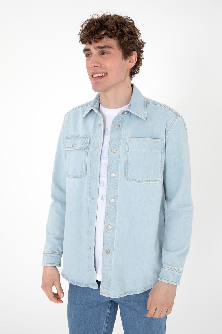 Erkek Açık Mavi Jean Gömlek - 50304421002