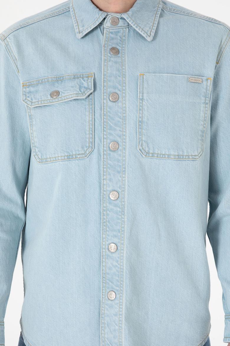 Erkek Açık Mavi Jean Gömlek - 50304421002