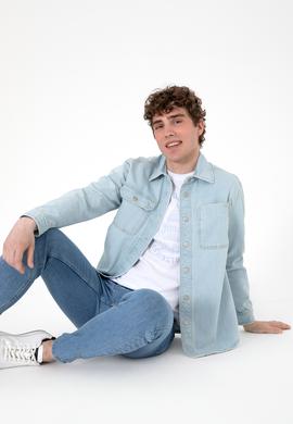 Erkek Açık Mavi Jean Gömlek - 50304421002