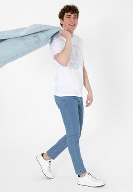 Erkek Açık Mavi Slim Fit Jean Pantolon - 50308265016