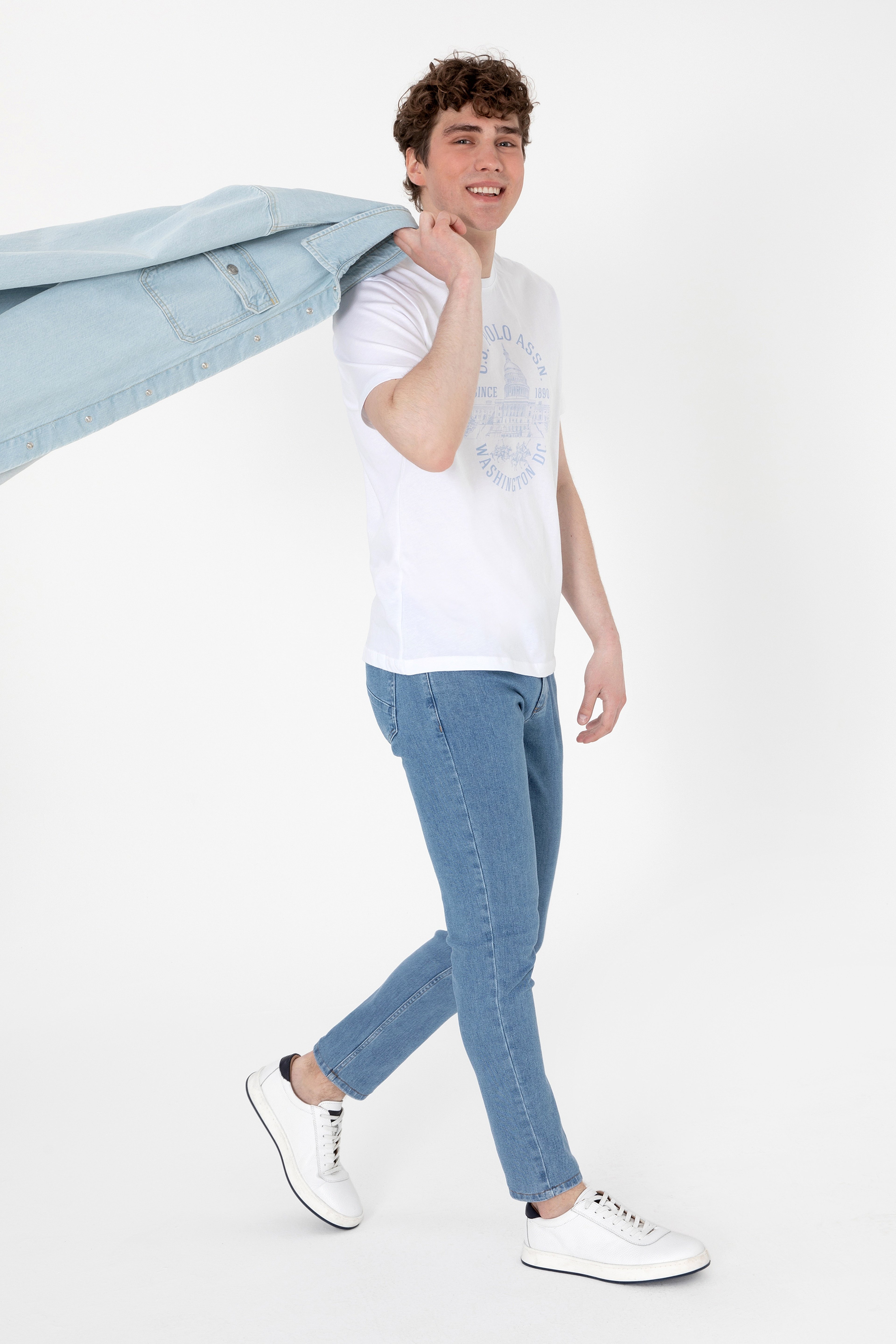 Erkek Açık Mavi Slim Fit Jean Pantolon