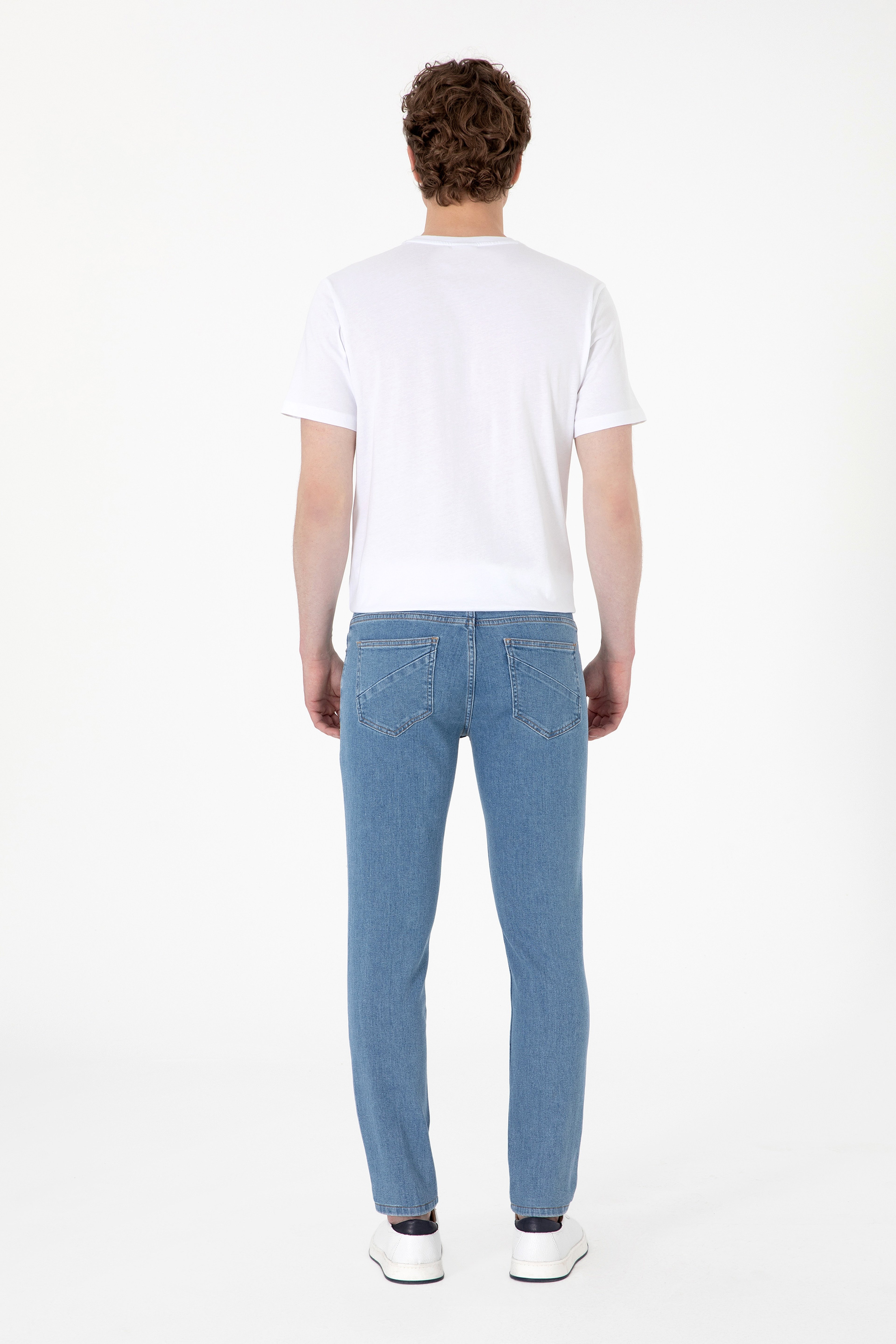 Erkek Açık Mavi Slim Fit Jean Pantolon - Image 5