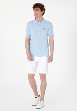 Erkek Regular Fit Polo Yaka Açık Mavi Basic Tişört - 50298031046