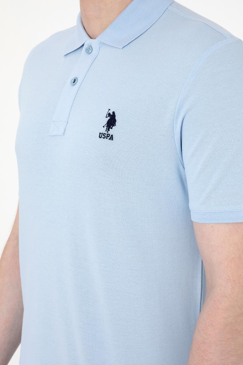 Erkek Regular Fit Polo Yaka Açık Mavi Basic Tişört - 50298031046