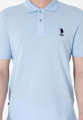 Erkek Regular Fit Polo Yaka Açık Mavi Basic Tişört - 50298031046