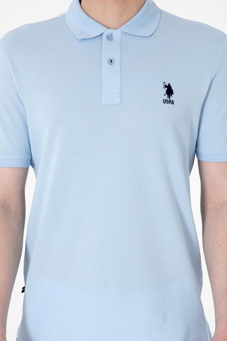 Erkek Regular Fit Polo Yaka Açık Mavi Basic Tişört - 50298031046