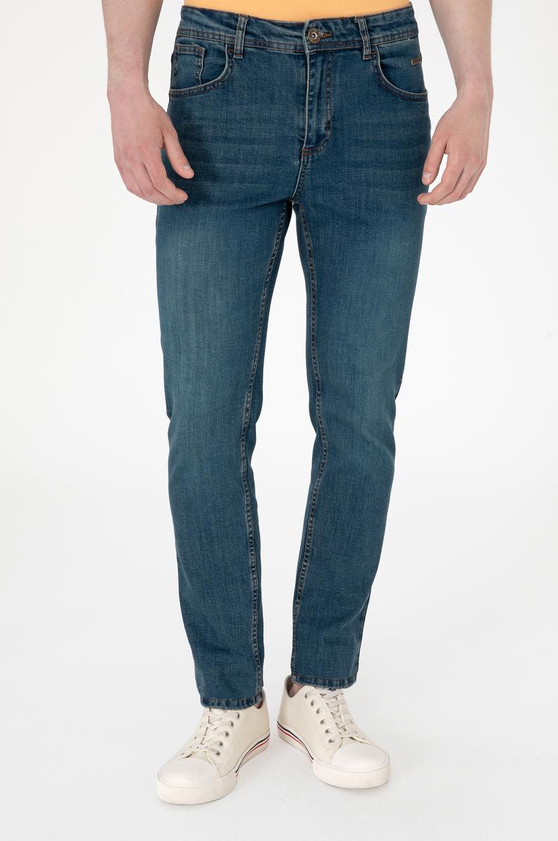 Erkek Mavi Slim Fit Jean Pantolon