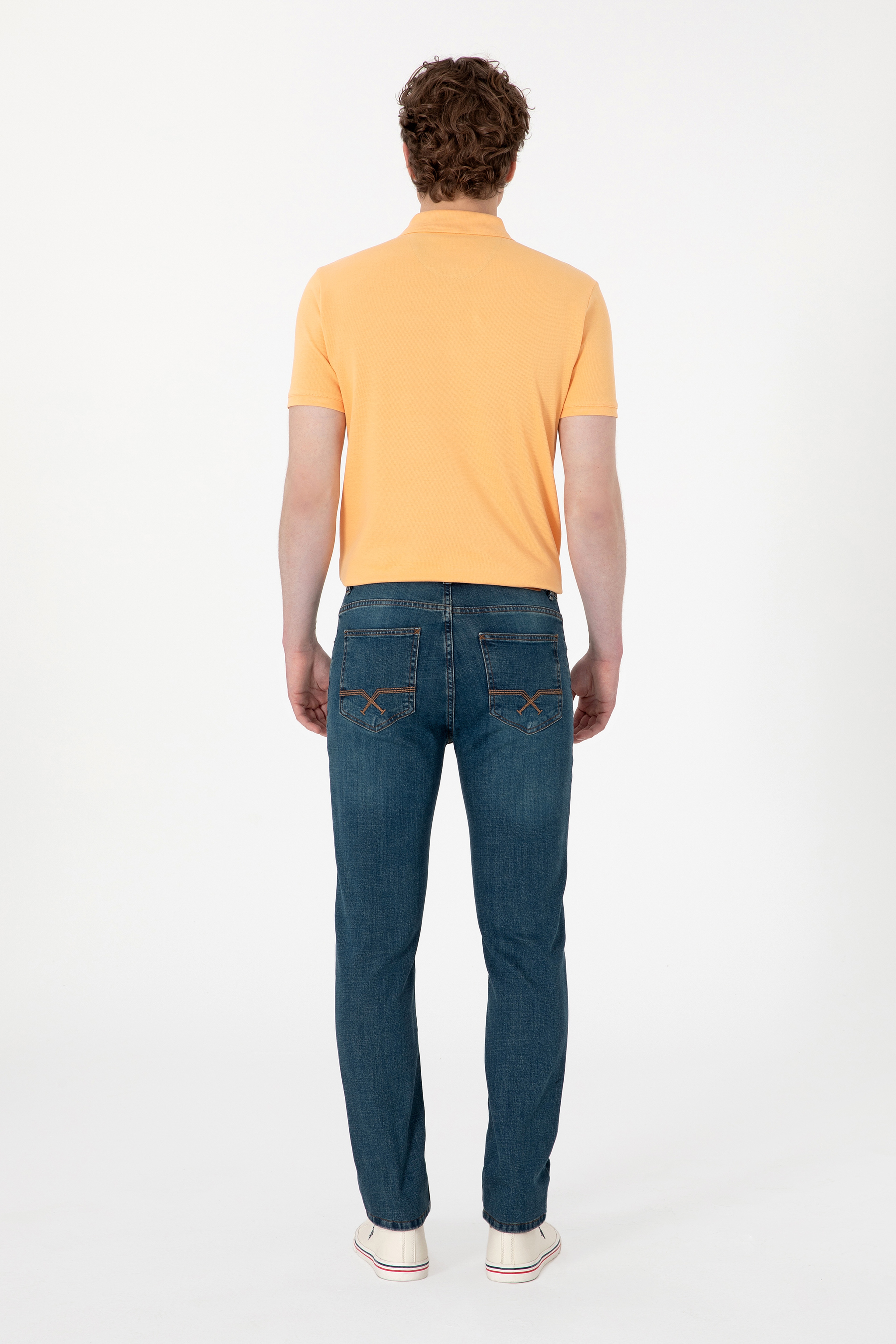 Erkek Mavi Slim Fit Jean Pantolon - Image 4