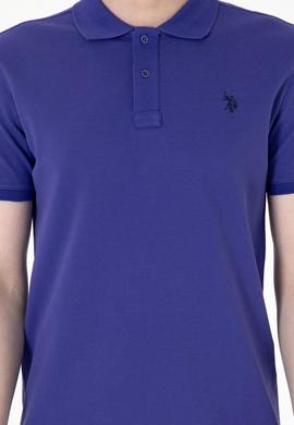 Erkek Slim Fit Polo Yaka Mavi Basic Tişört - 50297984353