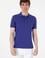 Erkek Slim Fit Polo Yaka Mavi Basic Tişört