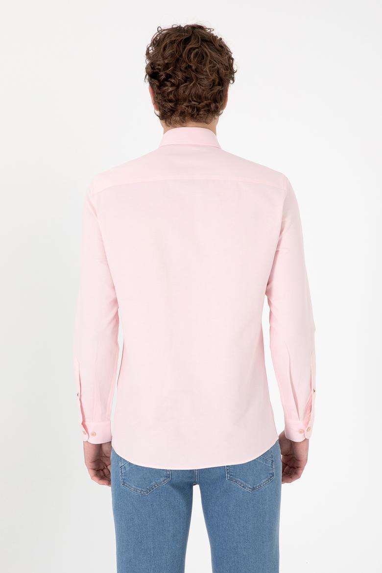Erkek Açık Pembe Uzun Kollu Basic Gömlek - 50297997031