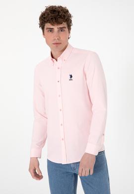 Erkek Açık Pembe Uzun Kollu Basic Gömlek - 50297997031