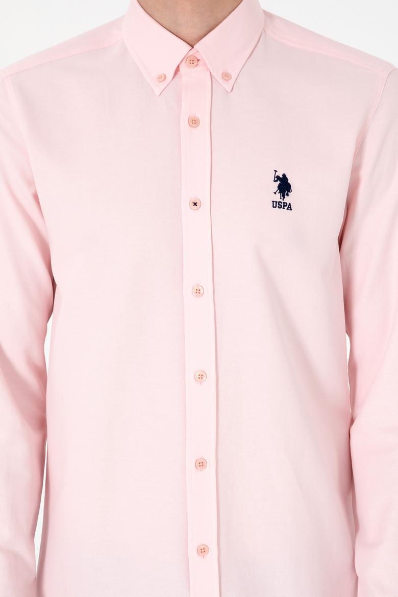 Erkek Açık Pembe Uzun Kollu Basic Gömlek - 50297997031