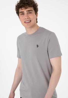 Erkek Regular Fit Bisiklet Yaka Koyu Gri Basic Tişört - 50298015108