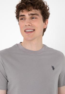 Erkek Regular Fit Bisiklet Yaka Koyu Gri Basic Tişört - 50298015108