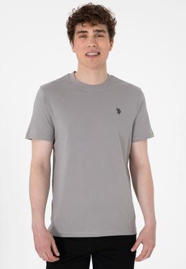 Erkek Regular Fit Bisiklet Yaka Koyu Gri Basic Tişört - 50298015108