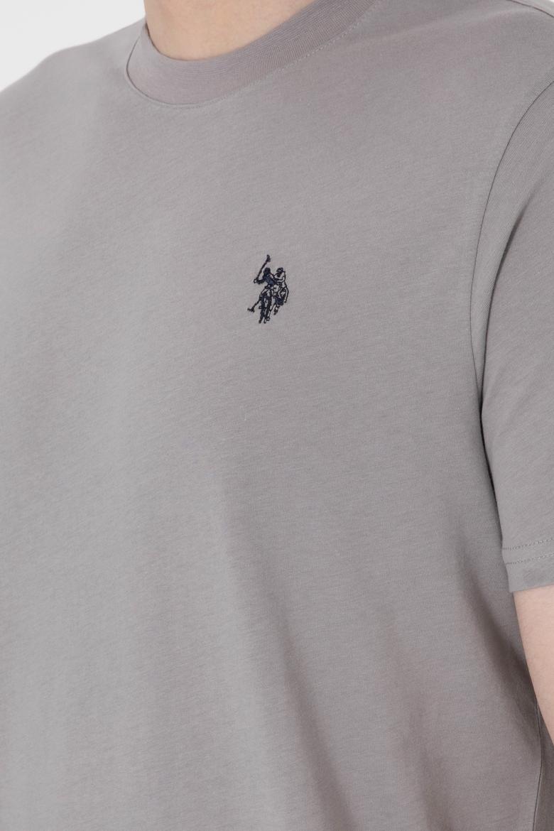 Erkek Regular Fit Bisiklet Yaka Koyu Gri Basic Tişört - 50298015108