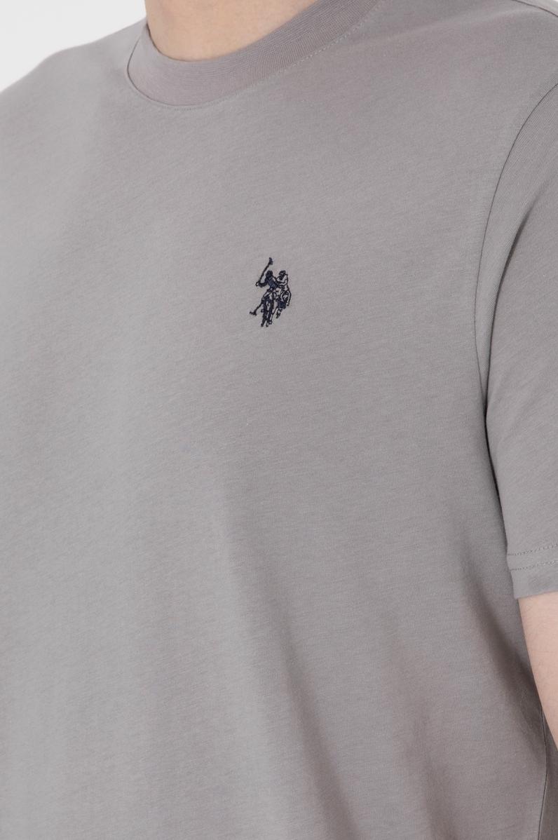 Erkek Regular Fit Bisiklet Yaka Koyu Gri Basic Tişört