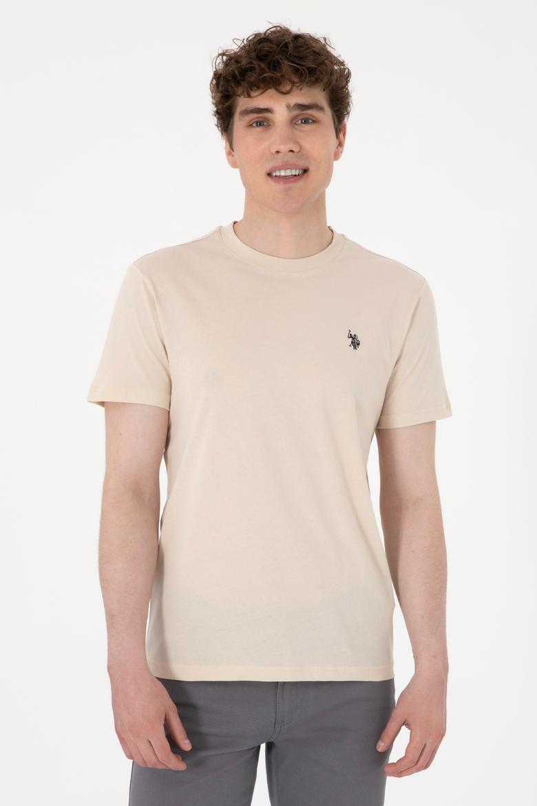 Erkek Regular Fit Bisiklet Yaka Taş Basic Tişört