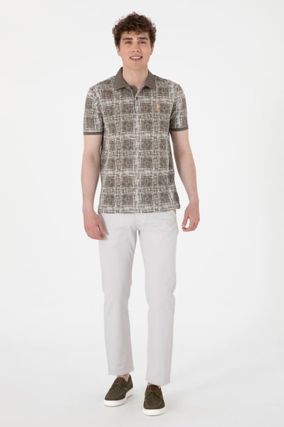 Erkek Regular Fit Açık Gri Kanvas / Chino Pantolon