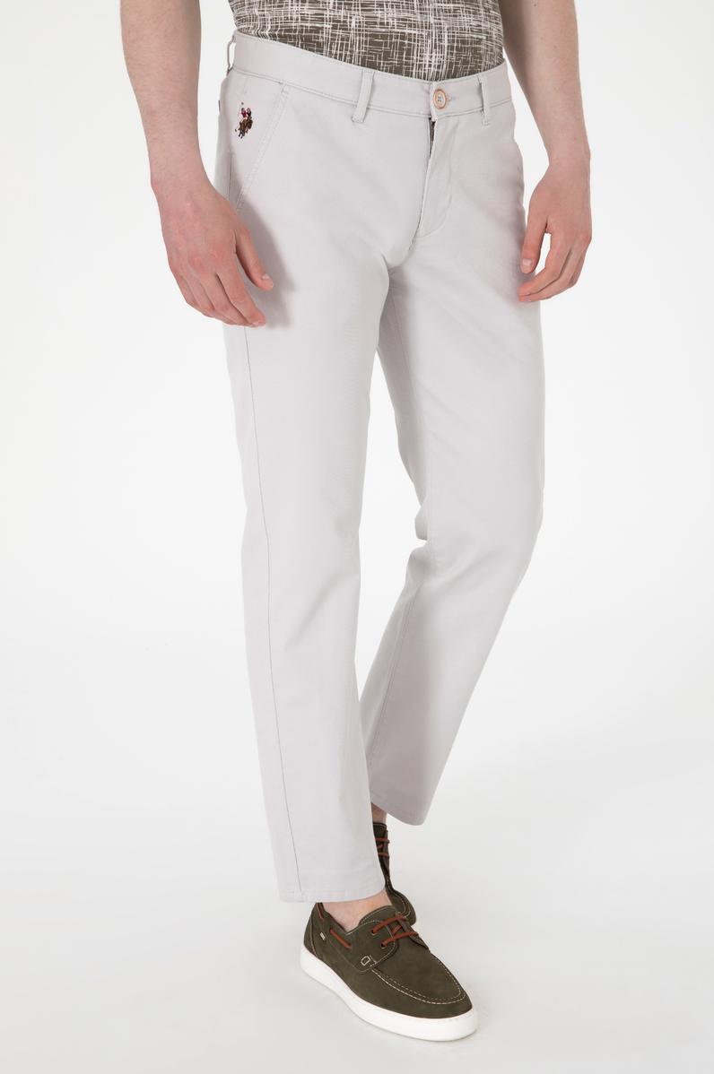 Erkek Açık Gri Kanvas / Chino Pantolon