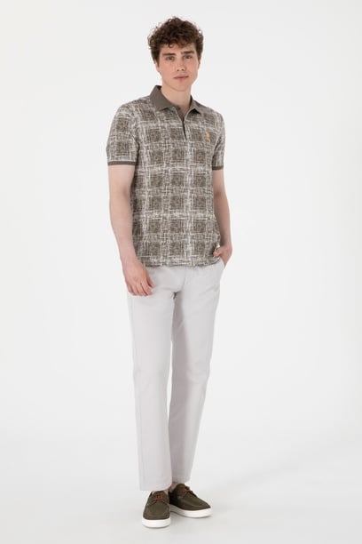 Erkek Regular Fit Açık Gri Kanvas / Chino Pantolon
