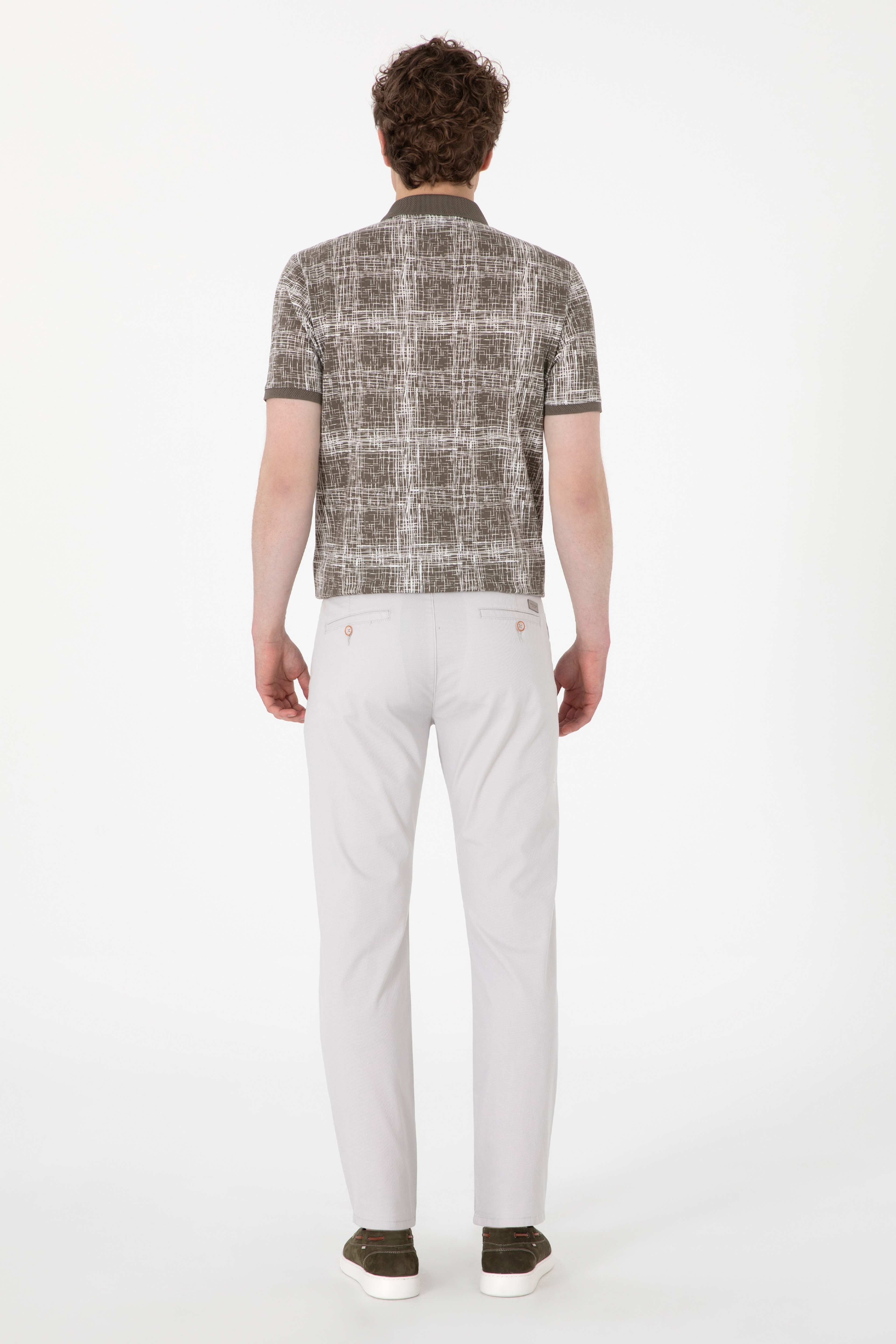 Erkek Regular Fit Açık Gri Kanvas / Chino Pantolon - Image 4
