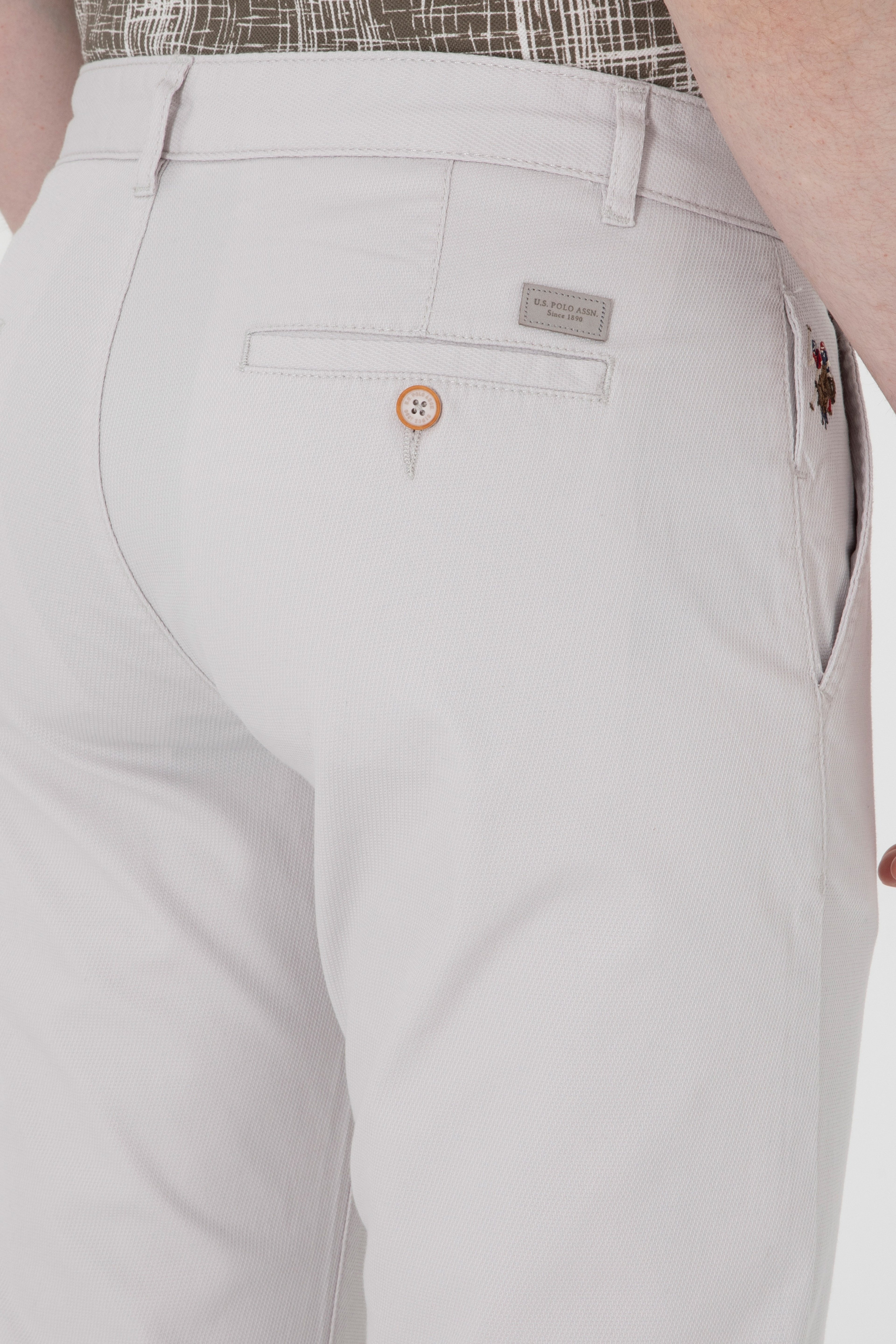 Erkek Regular Fit Açık Gri Kanvas / Chino Pantolon - Image 6
