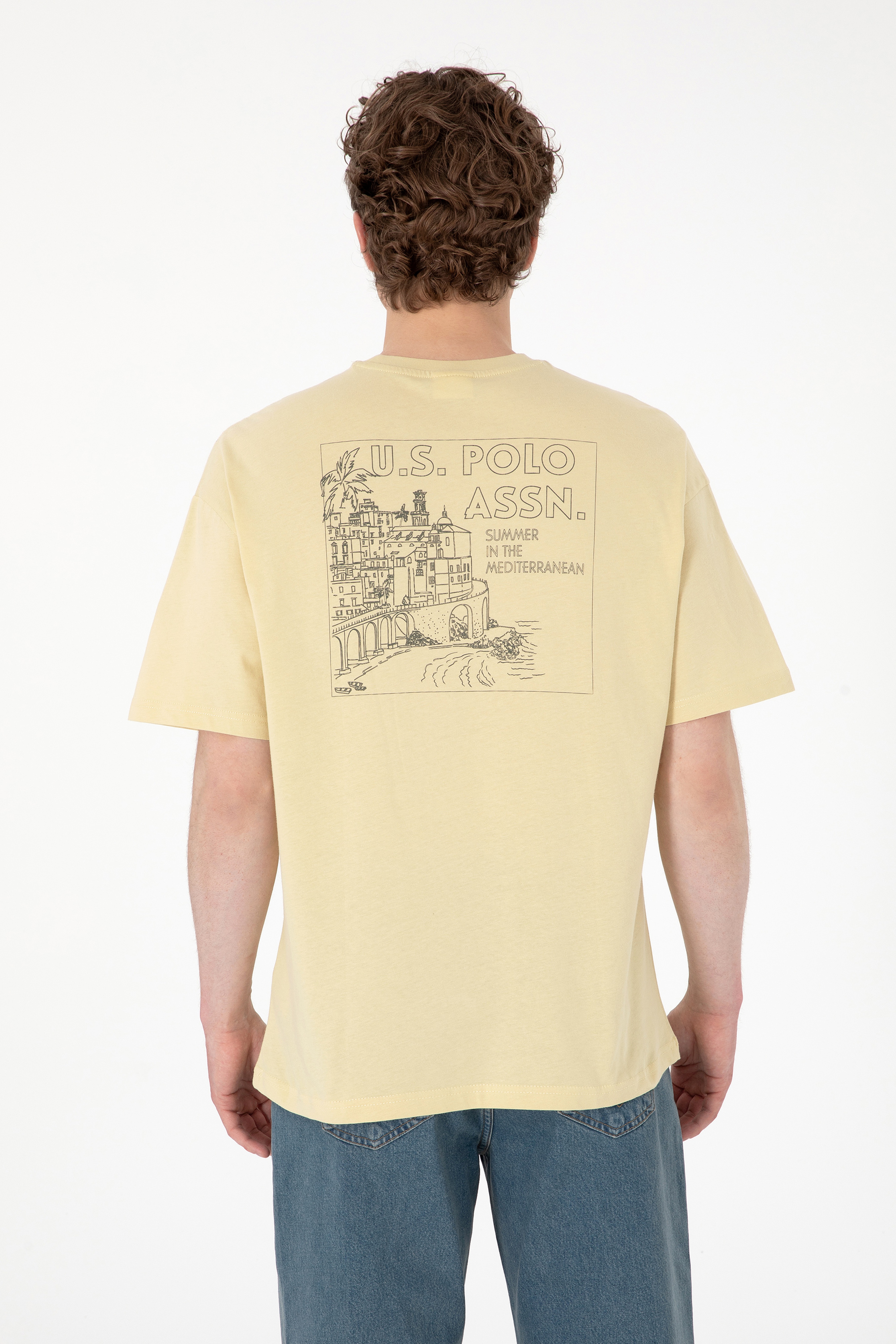 Erkek Oversize Fit Bisiklet Yaka Açık Haki Tişört - Image 6
